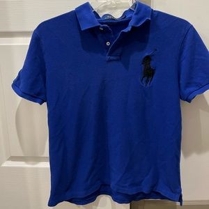 Royal Blue with Big Black horse 🐎 Logo mens Large Polo! Ralph Lauren Polo used